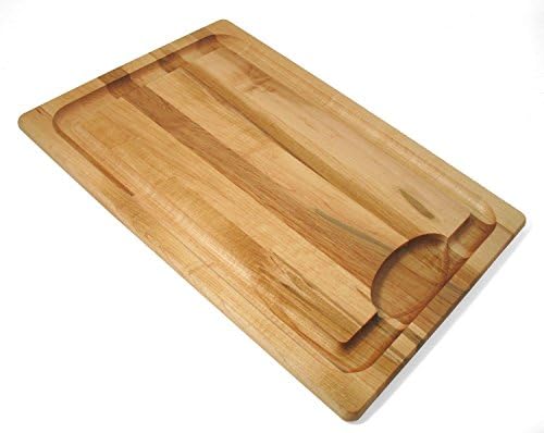 J.K. Adams 20-Inch-by-14-Inch Maple Wood Farmhouse Carving Board with Juice Groove, Brown