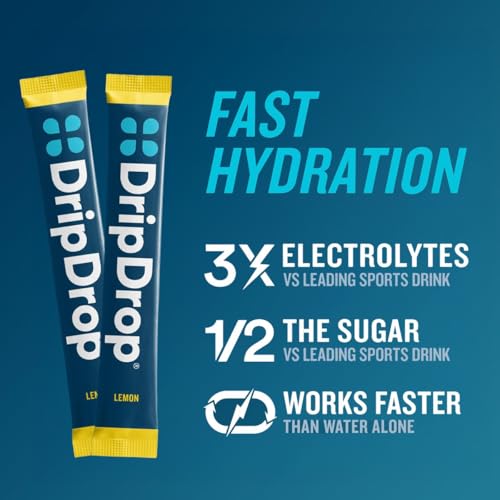 dripdrop hydration packets - bold variety pack - single serve electrolytes powder drink mix - watermelon berry lemon orange - non-gmo gluten free vegan - 32 sticks
