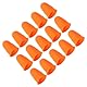 PATIKIL Gummifingerspitzen, 15er-Pack Silikon-Daumen-Fingerschutz-Fingerspitzenabdeckungen Schutzpolster Fingerhülsen für Büro-Zählen Nähen, Orange L Größe