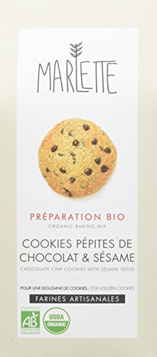MARLETTE - Préparation Bio pour Cookies aux pépites de chocolat et sésame - Préparation bio - Matières premières locales - 320g - Blanc Cover