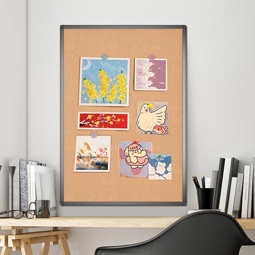VIZ-PRO Cork Notice Board, 36 X 24 Inches, Cork Bulletin Board with Black Aluminium Frame image 3