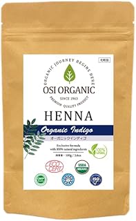 天然インディゴ100％！OSI ORGANIC حلال الحناء ハラールヘナ HALAL HENNA 3.6oz 取扱説明書付 オーガニックインディゴ ORGANIC INDIGO 100グラム (x 1)