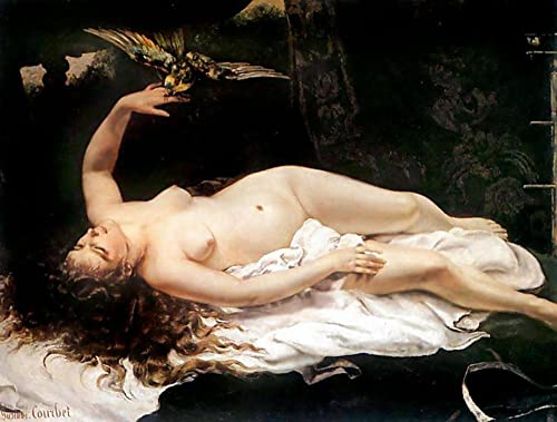 PSVDCTOO Reproducción de lienzo Pinturas Clásico Pintura Sobre Lienzo Mujer Gustave Courbet para Regalo 60x90cm