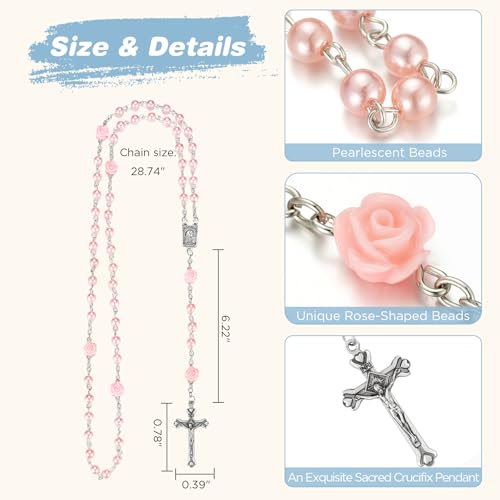 Image of NORBU Baptism Gifts for Girl, My First Rosary with Ceramic Keepsake Box, Rosary for Kids, First Communion & Baby Dedication Gifts for Newborn Baby Boys Catholic Christening Gift