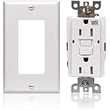 GFCI Outlet Receptacle 15 amp - UL Certified GFCI Replacement Weather Resistant Tamper Resistant White Electrical Duplex Outlets for Outdoor/Kitchen/Bathroom