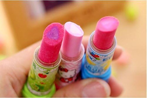 Akki World Lipstick Shape Eraser For Kids And Gift Set of 6