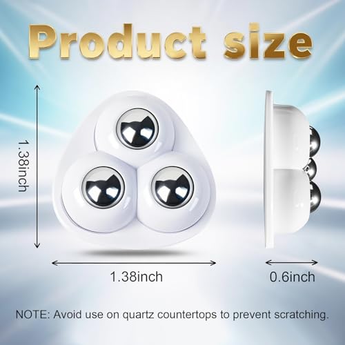 Image of Self Adhesive Appliance Sliders 24 Pack Kitchen & Furniture Rollers | Move Small Appliances Easily 360 Glide No Tools Peel Stick 12lbs Per Wheel