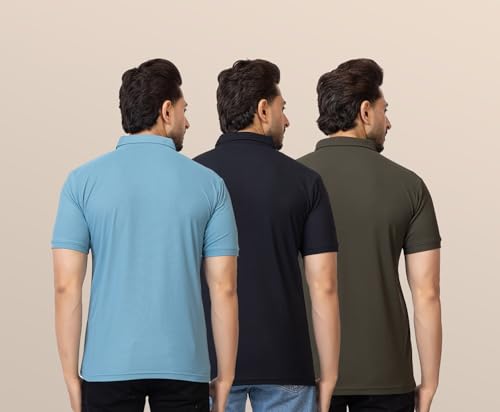 Image of OSCILLATE Summer Casual Wear Polycotton Polo Tshirt || Collared Neck Half Sleeve Solid T-Shirt for Men