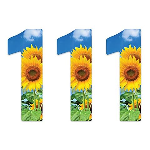 Packwith Pack of 3 Sunflower Wheelie Bin Stickers Numbers - 1 ideal for Kindergartens, Refrigerators, Our Doors V1091 Cover