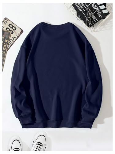 WDIRARA Men's Letter Graphic Round Neck Long Sleeve Sweatshirt Casual Tops2