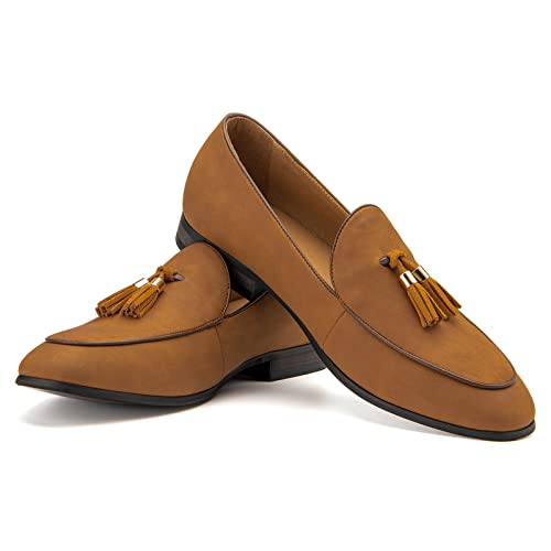 JITAI Mens Shoes - Casual Leather and Suede Penny Loafers for Men, Comfortable Low-Heels, Slip-On...