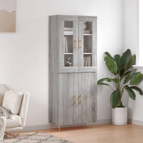 Bulliing Aparador Alto Madera contrachapada Sideboard Mueble Auxiliar salón Mueble de Salon Mueble aparador Salon Gris Sonoma 69,5x34x180 cm - 3198207
