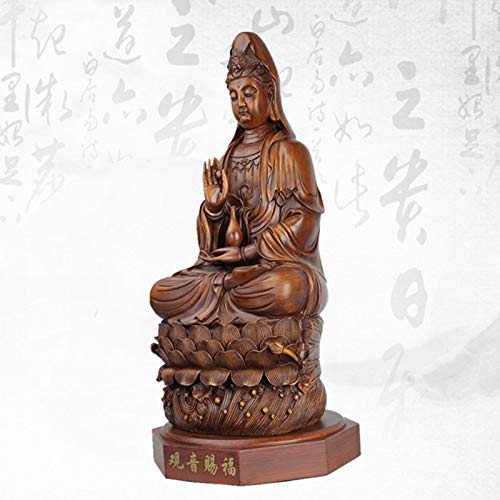 Amazon.com: Thcbme 艺美佳坐莲观音佛像摆件客厅家用供奉树脂