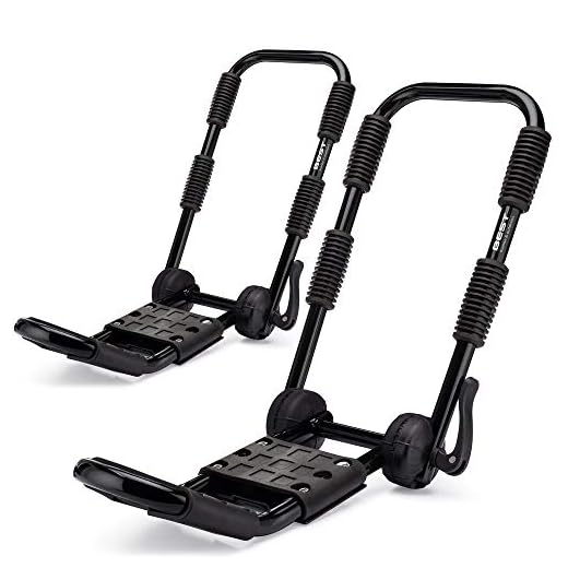 Best Marine Kayak Roof Rack. Premium Folding Car Carrier Racks for Kayaks, Surfboards and SUP Paddle Boards. J Bar Rooftop Mount Accessories for SUV, Car and Truck