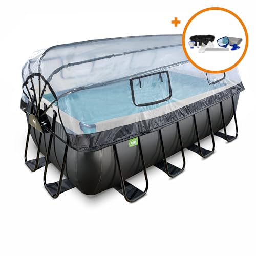 EXIT Toys Black Leather All-in-one Pool mit Multifunktionale Abdeckung,...