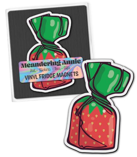 Imán Decorativo Vinilo Fresa Retro 3 Pulgadas miniatura 1