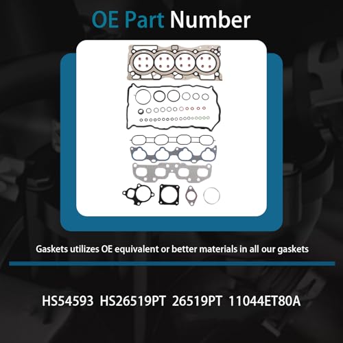 Image of AUCERAMIC Cylinder Head Gasket Set Fit for 2007-2012 Nissan Sentra Altima 2014-2015 Nissan Rogue Select 2008-2013 Rogue MLS Valve Cover Gasket 2.5L L4 Replace # HS54593 HS26519PT