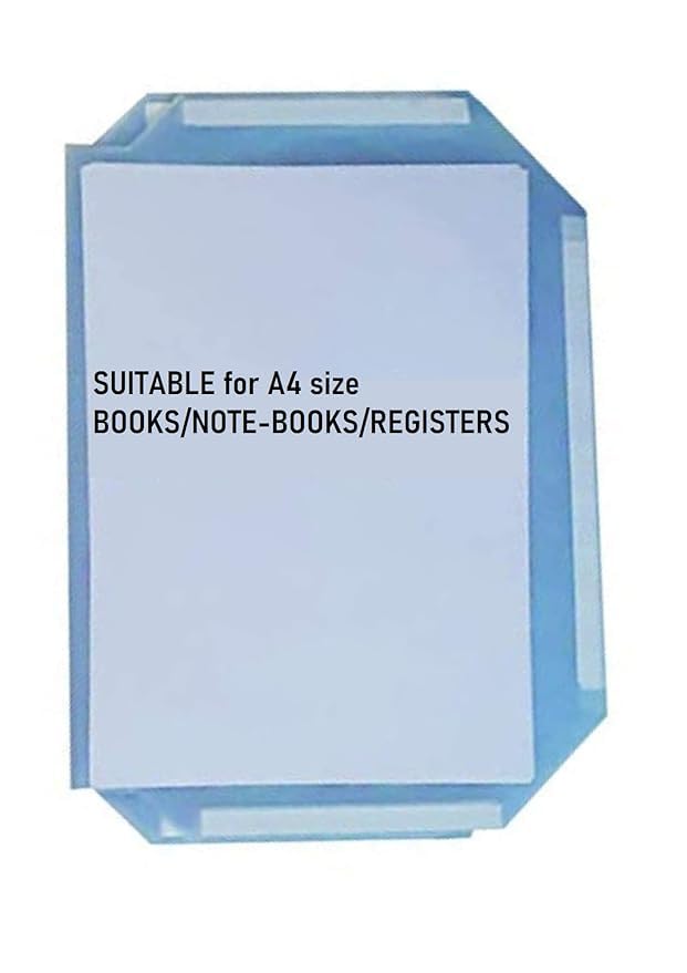 SEJASCOLLECTIONS | Pack of 20 pcs | Transparent, Self Wrapping Book Cover for A4 Size Long Notebook Register, Large, Size 30cm x 20cm x 1.5cm, Self Adhesive Folding, Pack of 20 with Free Name Slip.