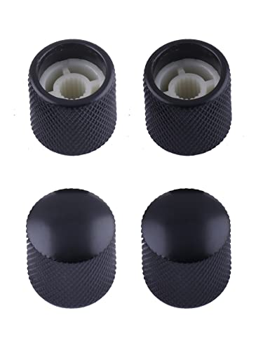Metallor Guitar Speed Control Knobs Knurled Volume Tone Knobs Metal Dome Style 18Mm Diameter 6Mm Solid Shaft Knobs For Tele Telecaster Style Electric Guitar Or Bass Guitar 4Pcs Black. #TOP6