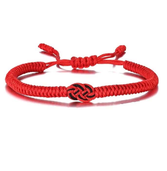 Mascoto Bracelet en fil rouge chanceux pour la bonne fortune, le succès et la protection kabbalistique, contre le mauvais œil - Bijoux faits main avec nœud magique...