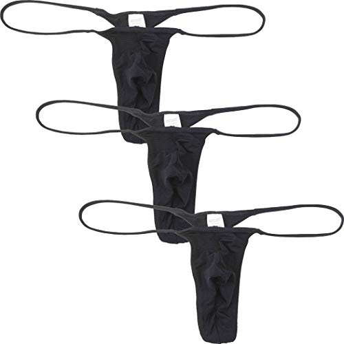 OROCOJUCO Men Spandex Micro Thong Shadow Stripe Narrow Pouch Underwear String Mini Bikini Jockstrap T-back