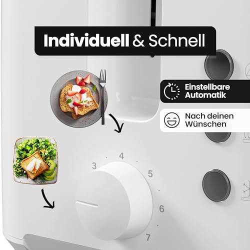 Clatronic® Toaster 2 Toastschlitze | mit Brötchenaufsatz | 2-Scheiben-Toaster mit Liftfunktion |...