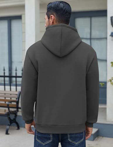 Image of COOFANDY Men Cotton Fleece Hooded Sweatshirt Casual Long Sleeve Hoodies Pullover Fashion Drawstring Hoodie with Kanga Pocket
