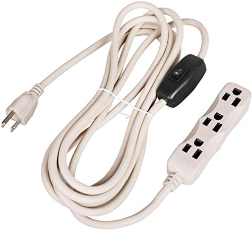 EPICORD 12 Ft Power Strip Extension Cord, 16/3 SJTW, 13 Amp 125 V 1625 Watts, Flat Plug, Multi-Outlet Grounded Power Cable for Indoor Use, White, ETL - Thumbnail 5