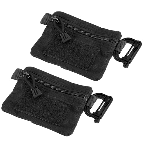 YELARXI Small Admin Pouch Nylon Zipper Pouch 5.3"x4.1" Black