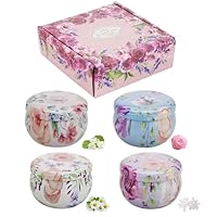 Lllunimon Aromatherapie Kerzen Duftkerzen Geschenkset Lot von 4 Natürliches Sojawachs Rauchfrei Aromatherapy Candle Scented Gift Set Tragbar Travel Tin Jar Long Lasting Relaxing for Home