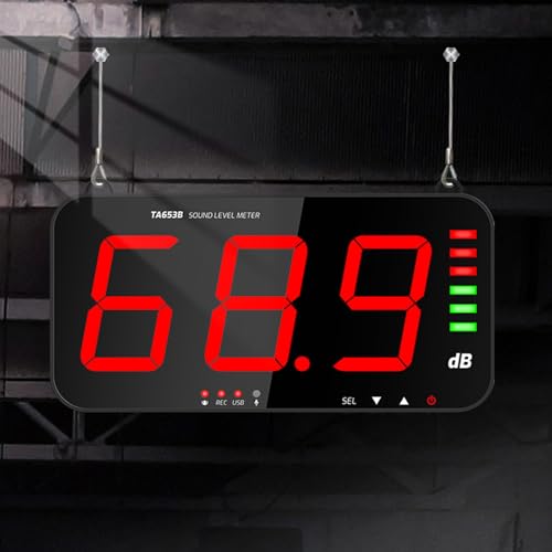 30-130 DB Digitaler Schallpegel-Messgerät, Wandmontage-Geräuschschallschallmessstufe Großer Bildschirm Industriegebrauch mit Großem LED-Display, Breite Anwendungen für Zuhause,
