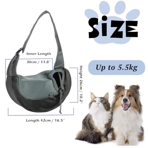 XGOPTS Hundetragetasche Verstellbar Tragetasche Hund bis 5 kg Atmungsaktiv Tragetuch Hund Outdoor Hundetasche für Kleine Hunde Katzen Schwarz