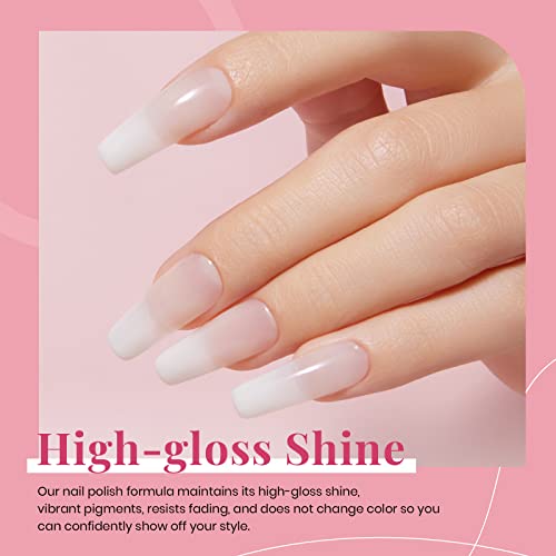 Beetles Neutral Gel Nail Polish 15Ml Milky White Jelly Gel Polish Set Nude Color Translucent Nail Gel Soak Off U V Led Nail Lamp Jelly Sheer Gel Polish Nail Art Gel 0.5Oz #TOP6