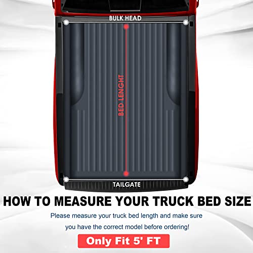 Image of MOSTPLUS Tri-Fold Soft Truck Bed Tonneau Cover Compatible for 2016 2017 2018 2019 2020 2021 2022 2023 Toyota Tacoma Fleetside 5 FT Feet Bed | 60.5 Inch On Top