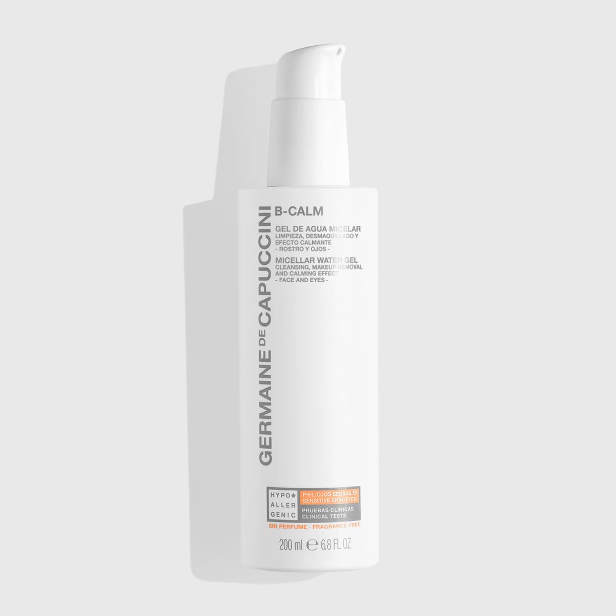 Germaine de Capuccini - B-Calm - Micellar Water Gel - Cleansing and makeup removal for all skin types - Face and Eyes - Safe for use during pregnancy - 6.8 Fl Oz