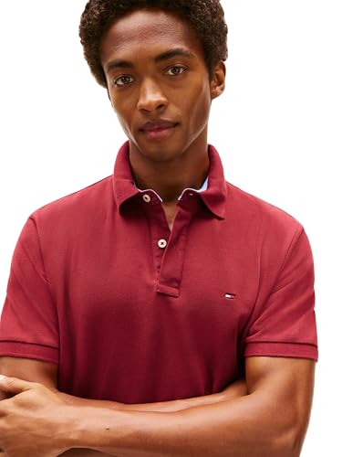 Image of Tommy Hilfiger Mens Short Sleeve Cotton Pique Polo Shirt in Regular Fit