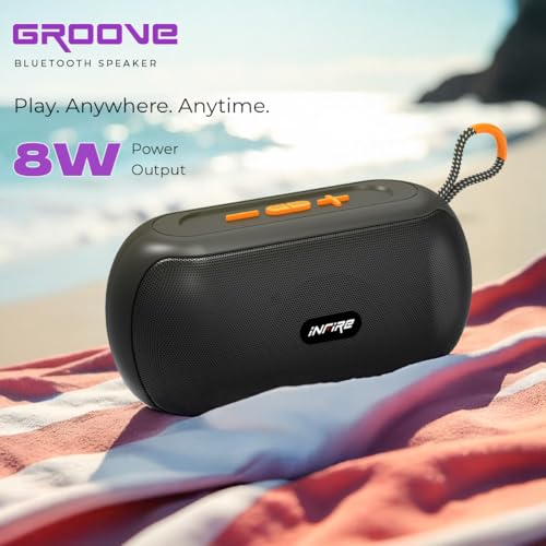 iNFiRe Groove 8W Bluetooth Speaker Wireless | High-Powered Sound, Up to 14 Hours Playback, Bluetooth 5.4, FM Radio, TF Card Slot, USB/BT... - Image 2
