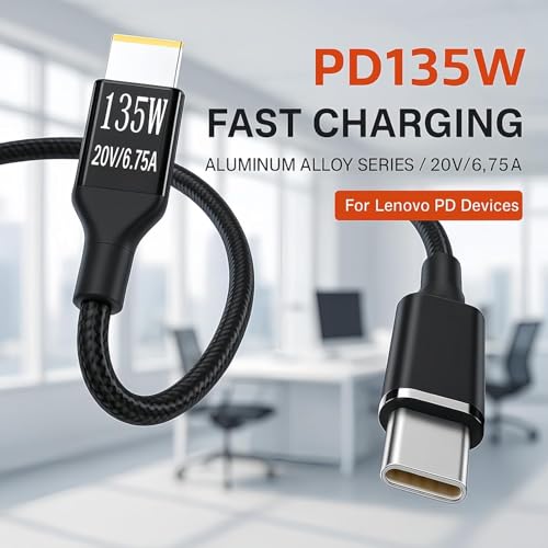 Image of WISTAR 135W Type-C USB-C Cable to DC Rectangle 11.0 * 4.5mm Power PD Charge Cable for Thinkpad X1 Legion Y7000P Laptop DC20V 6.25A (1)