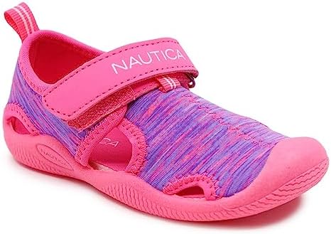 Nautica Kids Protective Water Shoe,Closed-Toe Sport Sandal For Boys and Girls-Kettle Gulf-Pink Purple Size-12