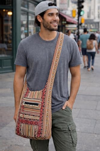 Image of SUVASANA Large Sling Shoulder Bag for Men Women Casual Comfortable Everyday Purse Travel Women's Cross-body Bags