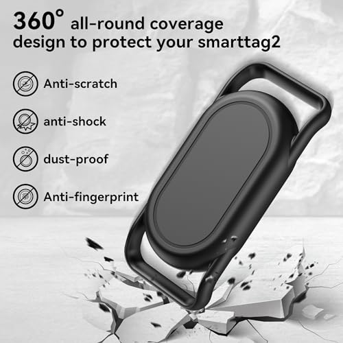DDJ für Samsung Smart Tag 2 Hundehalsband Halter [2er-Pack], wasserdichte Silikon Hülle für Galaxy Smarttag2, GPS Tracker Hund Schutzhülle Anti-Verlust und Kratzfest, für Katze, Haustier