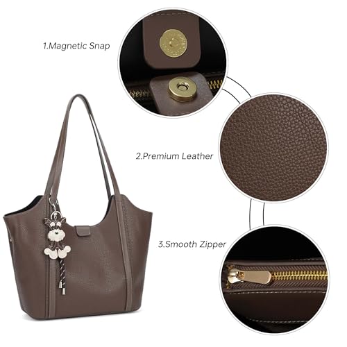 Bolso tote femenino con bolsillo exterior y correa miniatura 4