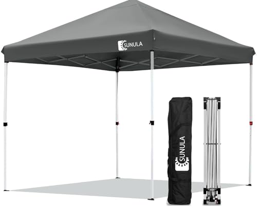Sunula Pavillon 3x3 Wasserdicht Stabil Winterfest Faltpavillon 3x3m mit Verdickten Röhren Partyzelt Pavillion Klappbar für Camping Festival Party Anthrazit