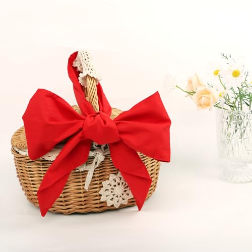 Image of Newborn Swaddle Sash, Soft Cotton Bow Decorative Strap for Swaddles, Adorable Maternity Bow Sash, 70x5.5 Inch, Red