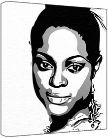 Keisha Buchanan (100% Original Painting. Not A Print ) Acrylic Paint On Deep Framed Canvas (60 x 50 x 1.8 cm) 3-Colour Black/Grey/White-image-8