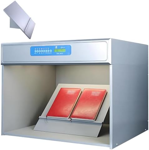 Light Booth Color Matching Cabinet - 4/5/6 Light Sources for Accurate Textile, Ceramics, Shoes & Leather Color Evaluation - 45° Grandstand Design for Optimal Viewing