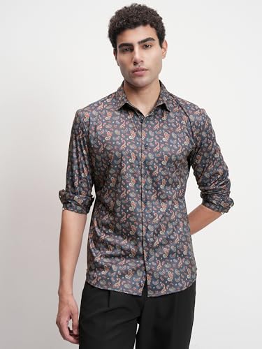 Image of Highlander Men's Shirt | Paisley Print | Slim Fit | Button Closure | Elegant & Bold for Special Occasions | Shirt for Man | Men Shirts | Casual Shirt for Men