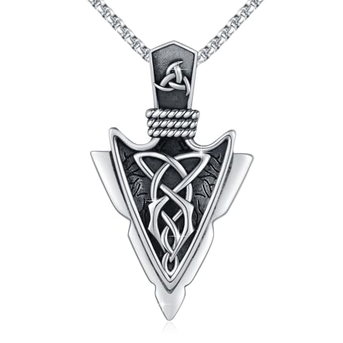 Pendentif en forme de flèche celtique en argent, collier dague punk idéal pour vos sorties rock