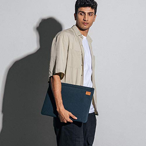 Image of DailyObjects Solid Skipper Sleeve | Stylish Durable Poly Cotton Canvas Material for Laptops & iPads | Zip Closure & Soft Cotton Inner Lining with Printed Slip Pockets