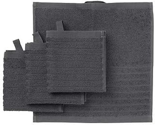 IKEA タオルホルダー でおしゃれなバスルームに!選び方と活用術 6 Ikea VAGSJON: Towel Handkerchief 11.8 x 11.8 inches 30 x 30 cm, Set of 4, Dark Gray 203.536.23